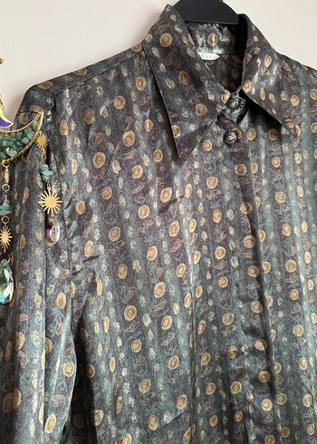 Vintage desenli gömlek - Görsel 2