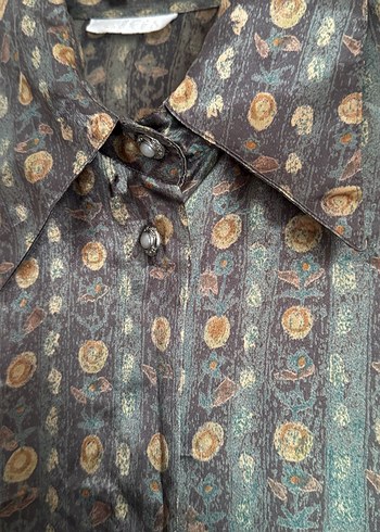 Vintage desenli gömlek - Görsel 3