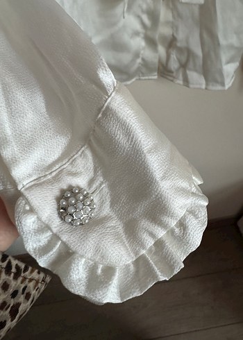 Beyaz vintage gömlek - Görsel 4