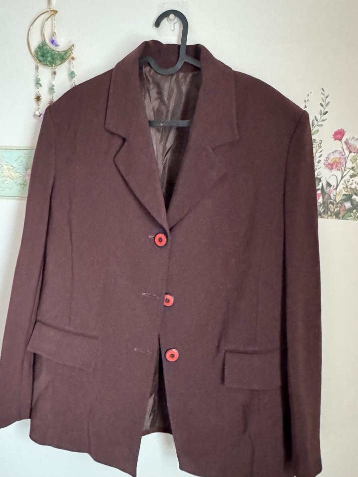 Vintage acı kahve blazer ceket - Görsel 3