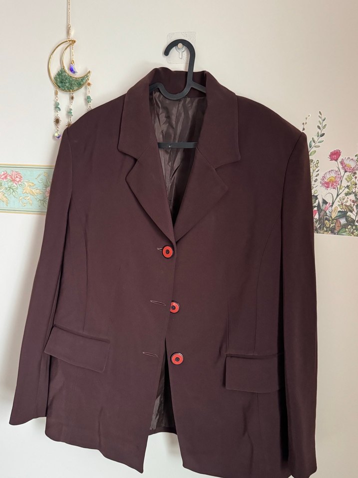 Vintage acı kahve blazer ceket - Görsel 4