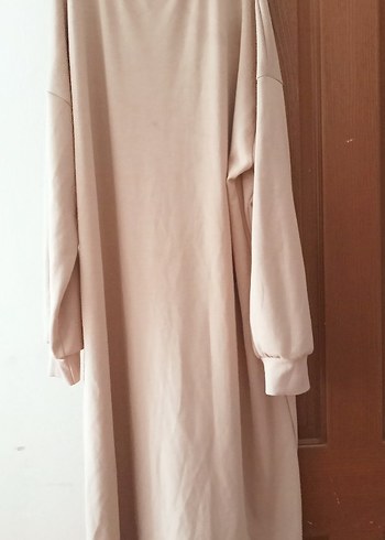 Bej Uzun Kollu Kadın Elbise - Görsel 6