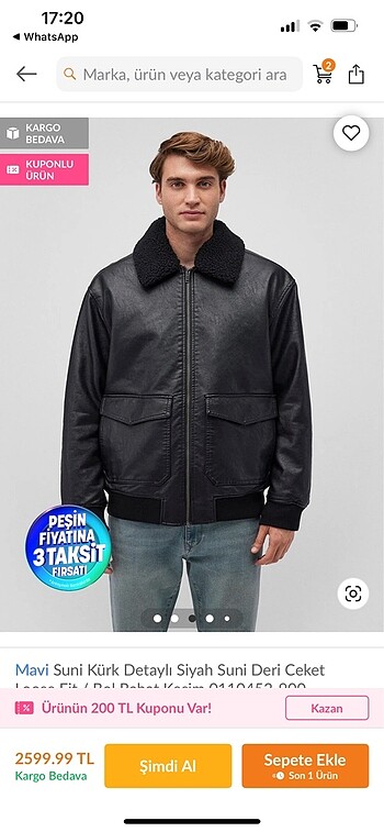 erkek siyah deri ceket mont - Görsel 4