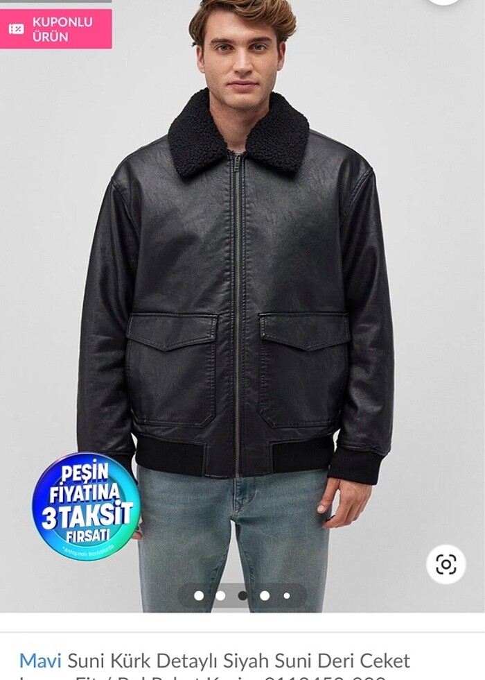 erkek siyah deri ceket mont - Görsel 4