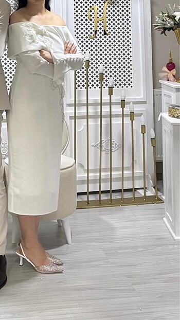 söz nişan nikah abiye elbise beyaz - Görsel 12