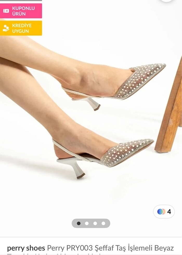 incili gelin ayakkabası zara model - Görsel 3