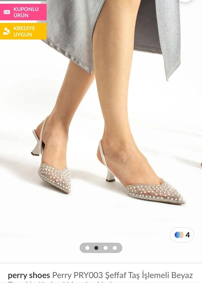 incili gelin ayakkabası zara model - Görsel 2