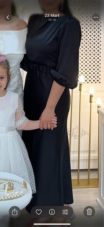 siyah saten midi boy abiye elbise alfabeta - Görsel 7