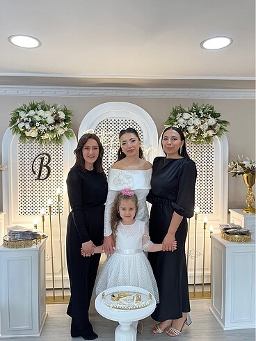 siyah saten midi boy abiye elbise alfabeta - Görsel 10