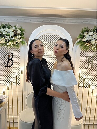 siyah saten midi boy abiye elbise alfabeta - Görsel 11