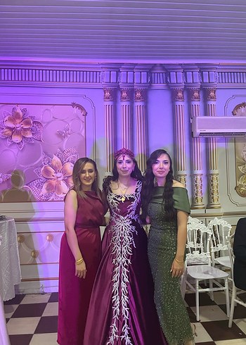 Kadın Haki Dantel Uzun Abiye Elbise - Görsel 7