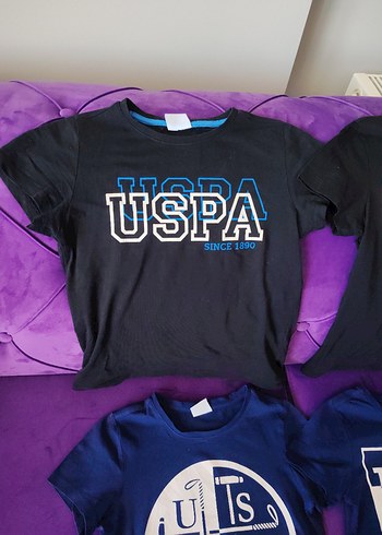 U.S Polo Assn. USPA Baskılı Koyu Renk Erkek Tişört