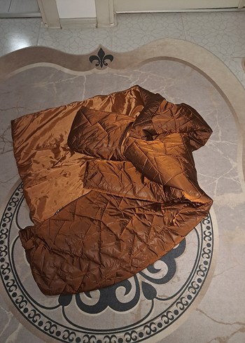 44 Beden Uzun Kahverengi( bakır rengi)Kadın Mont
