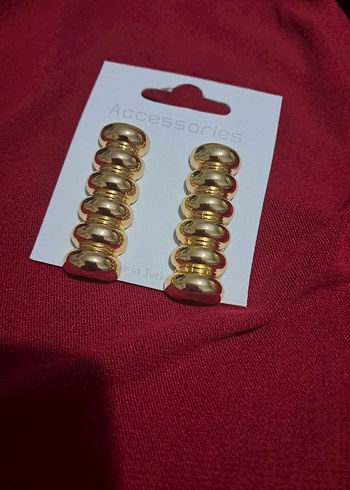 Altın Renk Mini Düğme Küpeler - Görsel 2