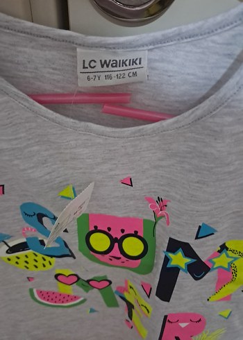 LC Waikiki Kız Çocuk Gri Payetli Askısız Tişört