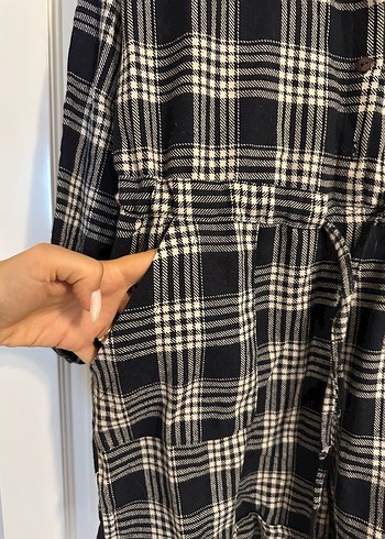 Mavi ekose şort tulum - Görsel 4