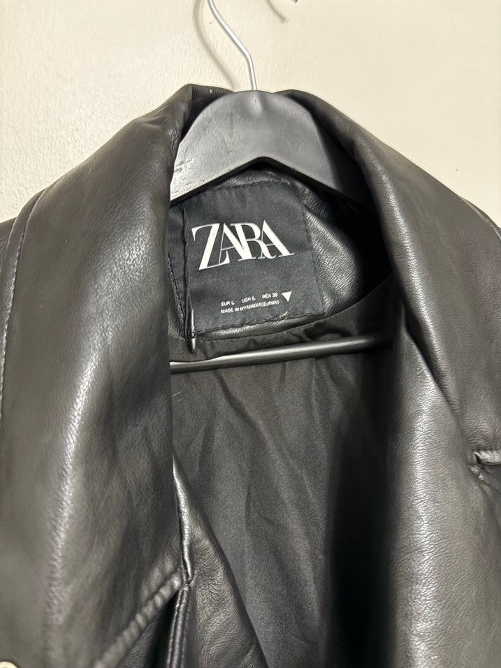 Zara Siyah Deri Biker Ceket - Görsel 2
