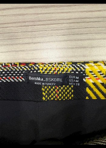 Sarı Ekose Pileli Mini Etek - Görsel 5