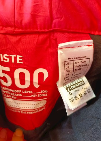 Kızlar için Kırmızı Bel Bantlı Dar Kesim Pantolon - Görsel 4