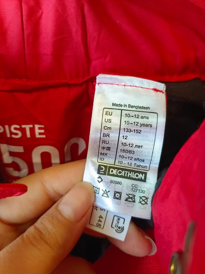 Kızlar için Kırmızı Bel Bantlı Dar Kesim Pantolon - Görsel 5