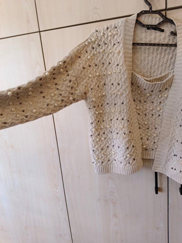 Boncuk Detaylı Bohem Triko Hırka 2 li takim - Görsel 3