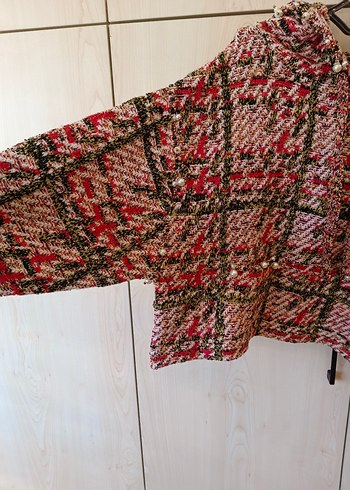 Renkli Kapüşonlu Örgü Kadın Kazak - Görsel 2