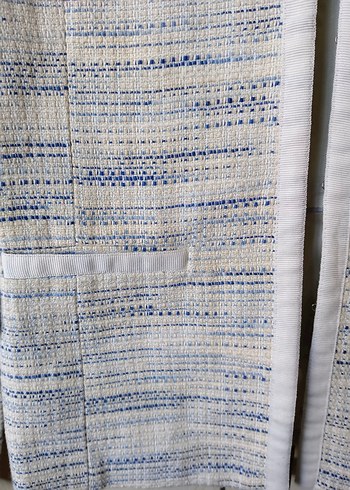 Düğmeli Mavi Kadın Ceket - Görsel 2