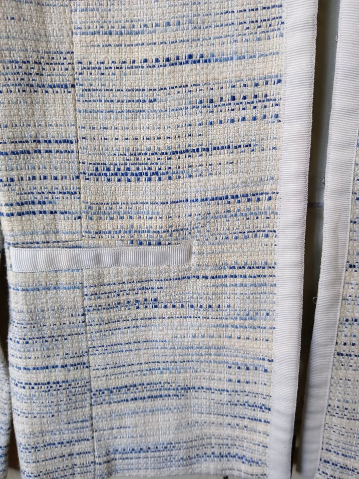 Düğmeli Mavi Kadın Ceket - Görsel 2