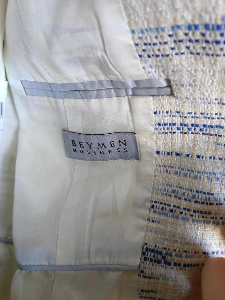 Düğmeli Mavi Kadın Ceket - Görsel 3