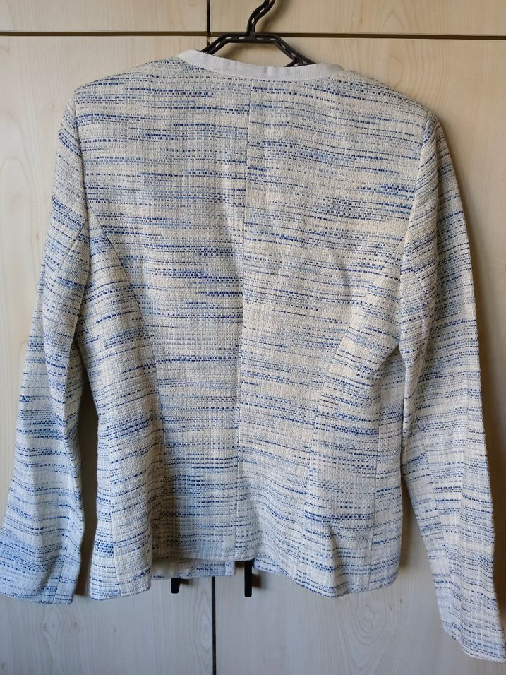 Düğmeli Mavi Kadın Ceket - Görsel 5