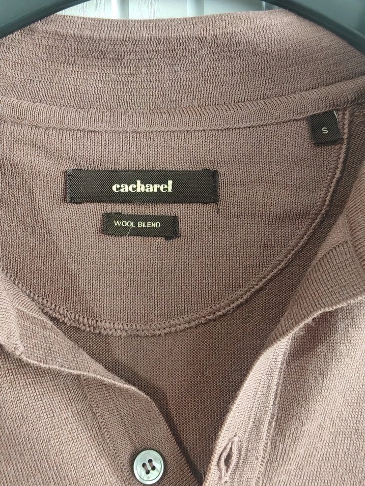 Bej Polo Yaka Erkek Keten Kazak - Görsel 3