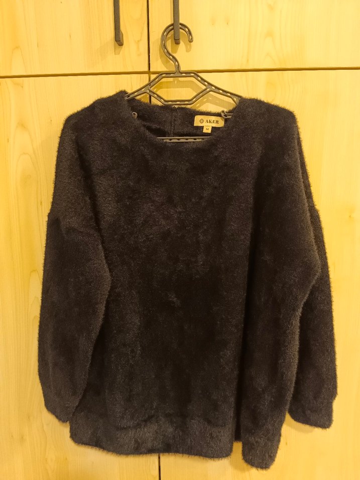 Mavi Kürklü Kadın Sweatshirt AKER - Görsel 2