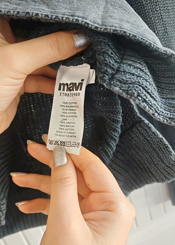 Gri Yüksek Yakalı Örgü Kadın Kazak - Görsel 8