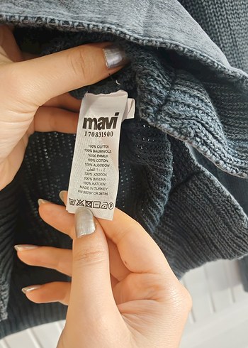 Gri Yüksek Yakalı Örgü Kadın Kazak - Görsel 9