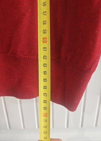 Bordo erkek Yünlü Basic Triko Kazak - Görsel 5