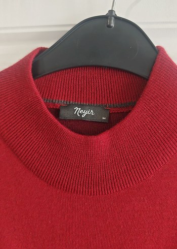 Bordo erkek Yünlü Basic Triko Kazak - Görsel 2