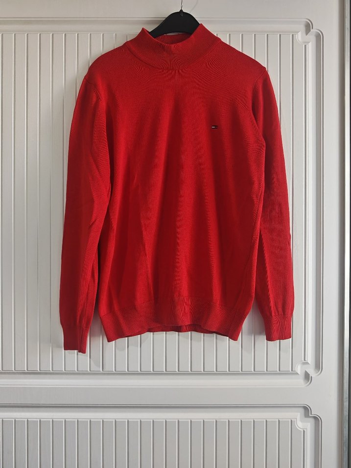 Kırmızı Balıkçı Yaka Kadın Kazak - Görsel 3