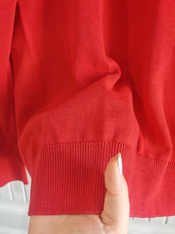 Kırmızı Balıkçı Yaka Kadın Kazak - Görsel 5