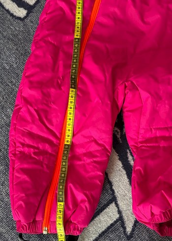 Pembe Kız Bebek Kar Tulumu Velcro Detaylı - Görsel 7