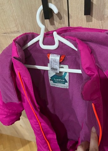 Pembe Kız Bebek Kar Tulumu Velcro Detaylı - Görsel 4