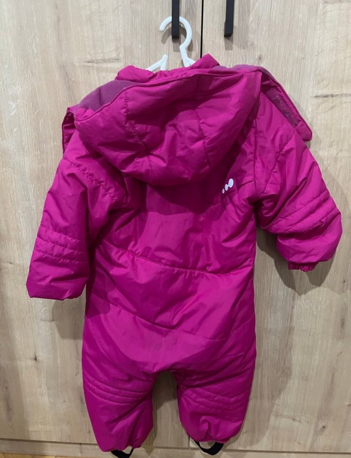 Pembe Kız Bebek Kar Tulumu Velcro Detaylı - Görsel 5