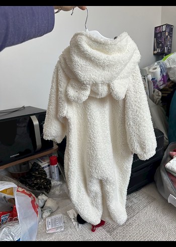 Bebek Beyaz Peluş Tulum - Görsel 2