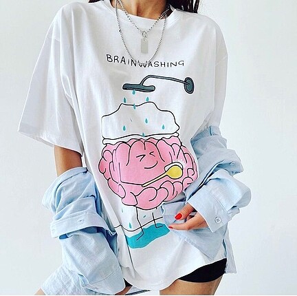 Oversize kalıp baskılı Tshirt