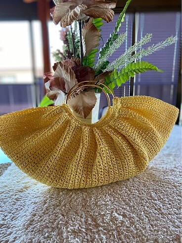  Beden Butter yellow örgü el emeği çanta