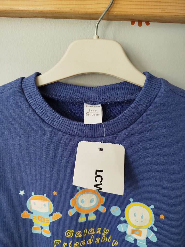 Erkek Çocuk Mavi Baskılı Sweatshirt - Görsel 2