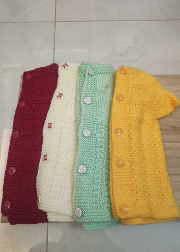 Kız Çocuk Renkli Örgü Uzun Kollu Hırka - Görsel 3