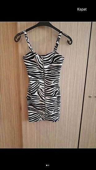 zebra mini elbise
