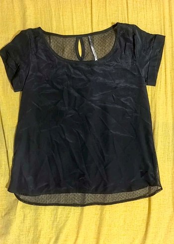 Stradivarius Düğmeli Siyah Kısa Kollu Kadın Bluz - Görsel 2