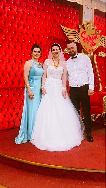 m Beden Balık model turkuaz abiye