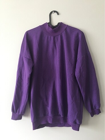 mor balıkçı yaka sweatshirt